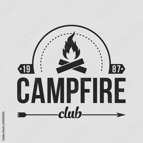 Camping outdoor logo set. Adventure travel logos. Retro camp vectors.