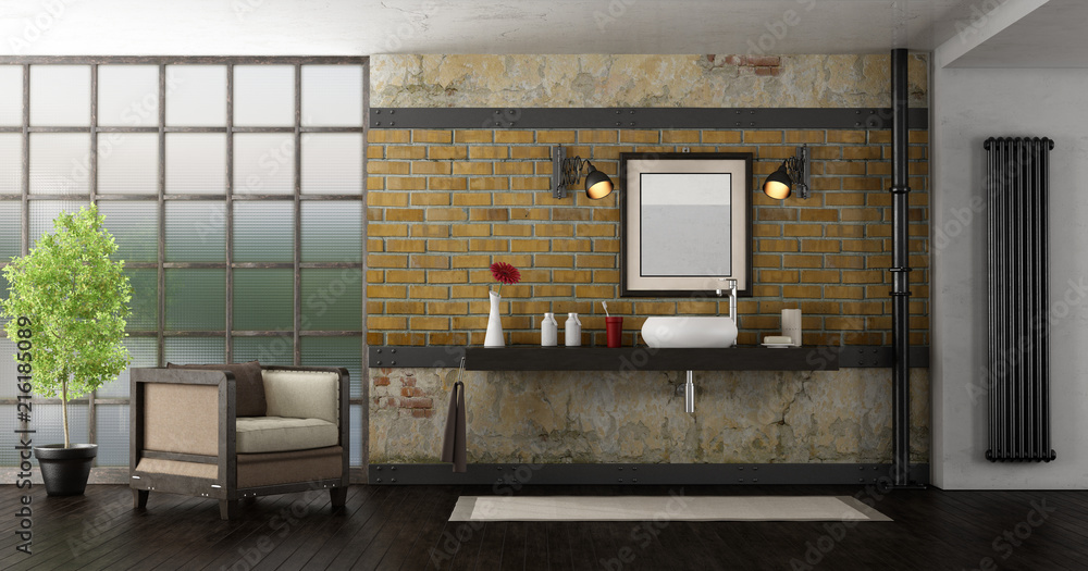 custom made wallpaper toronto digitalBathroom in a loft