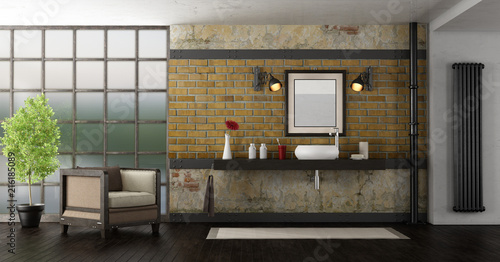 Wallpaper Mural Bathroom in a loft Torontodigital.ca