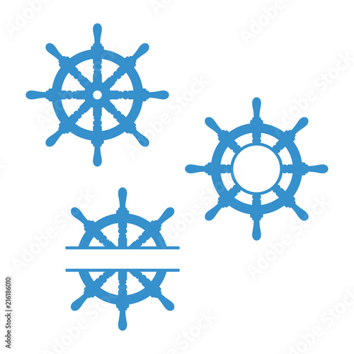 Handwheel icon. Sea steering wheel. Vector illustration isolated