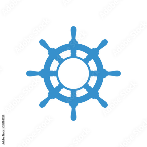 Handwheel icon. Sea steering wheel. Vector illustration isolated