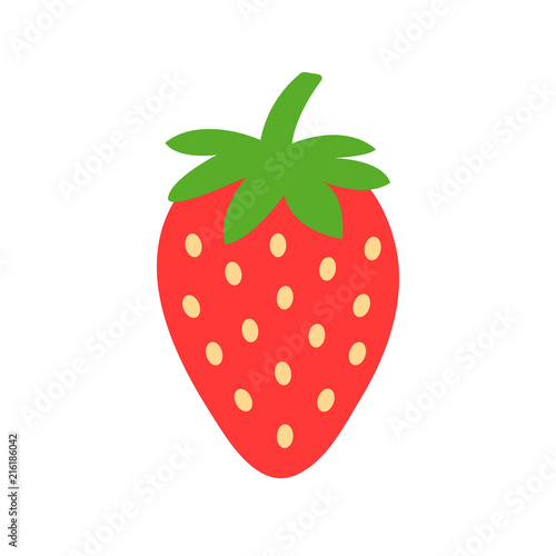 Strawberry icon. Red strawberry isolated on white background. Vector