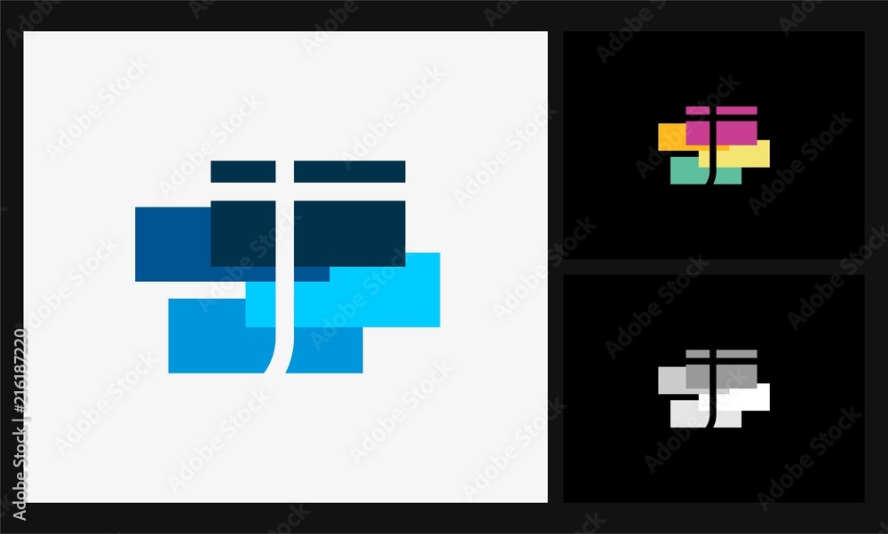 Obraz premium letter T square logo