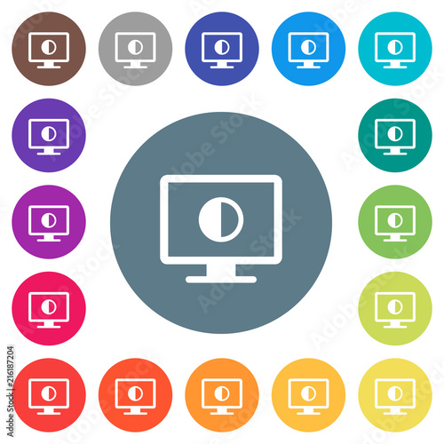 Adjust screen contrast flat white icons on round color backgrounds
