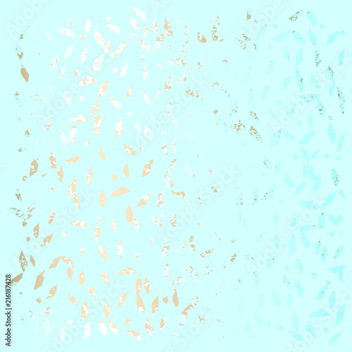 Trendy Chic Pastel colored background with Gold Foil geometric shapes. Abstract unusual textures for wallpaper, wedding invitation cards, business cards, fashion headers, decoration elements. Vector