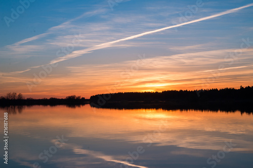                                  Sunset over the lake