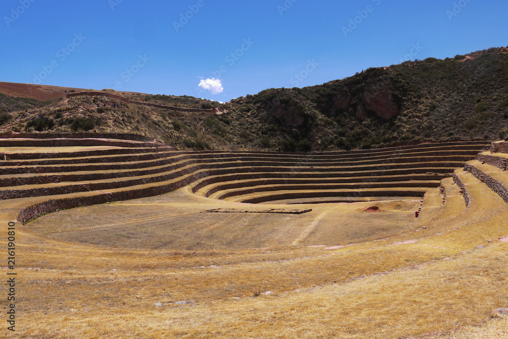 The teraced amphitheatre at Moray Peru