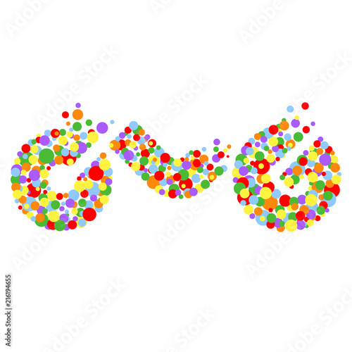  Creative logo CRE from colored bubbles. Bubbles design. Vector illustration.