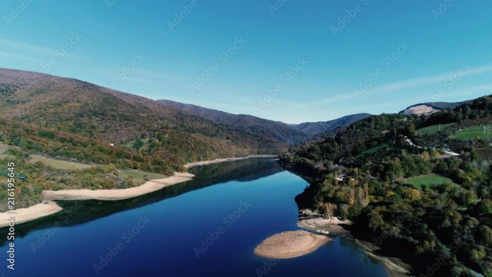 Aerial -Esteribar Valley, Eugi, Navarre, Spain on autumm. Aerial -Esteribar Valley, Eugi, Navarre, Spain on autumm.