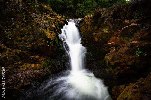 Gorgeous moody shot of Skelwith Force waterfall in the Lake District in Cumbria  United Kingdom.