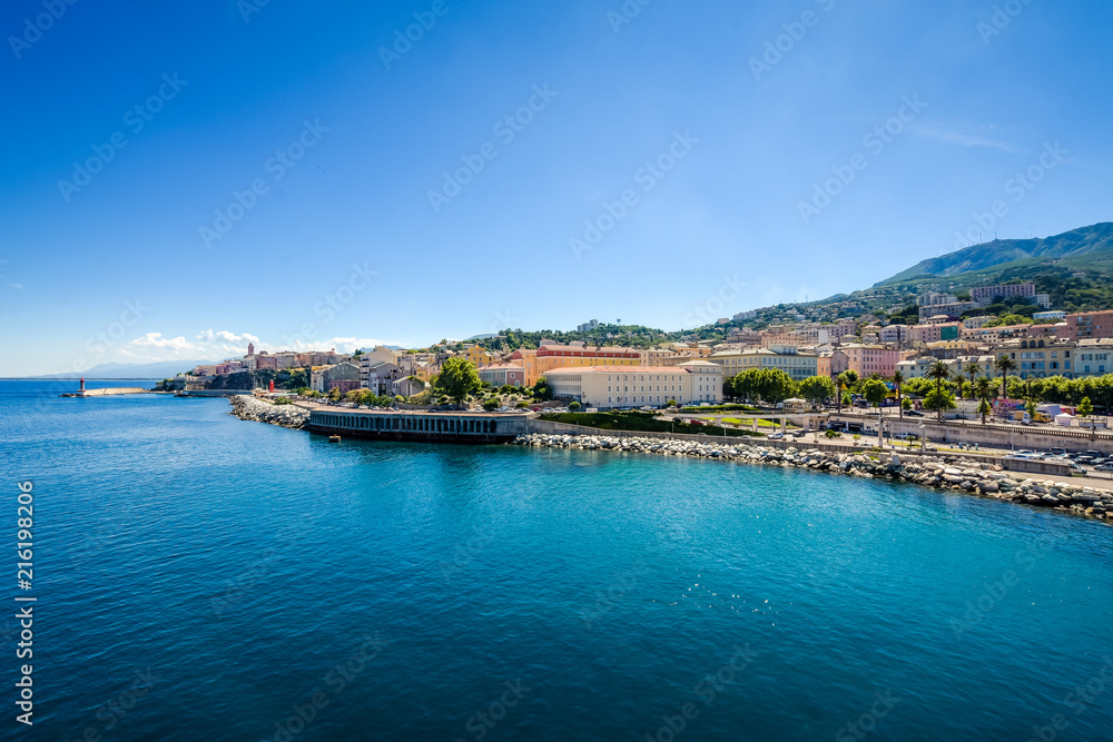 City coast as a paradise. Port of Corsica.