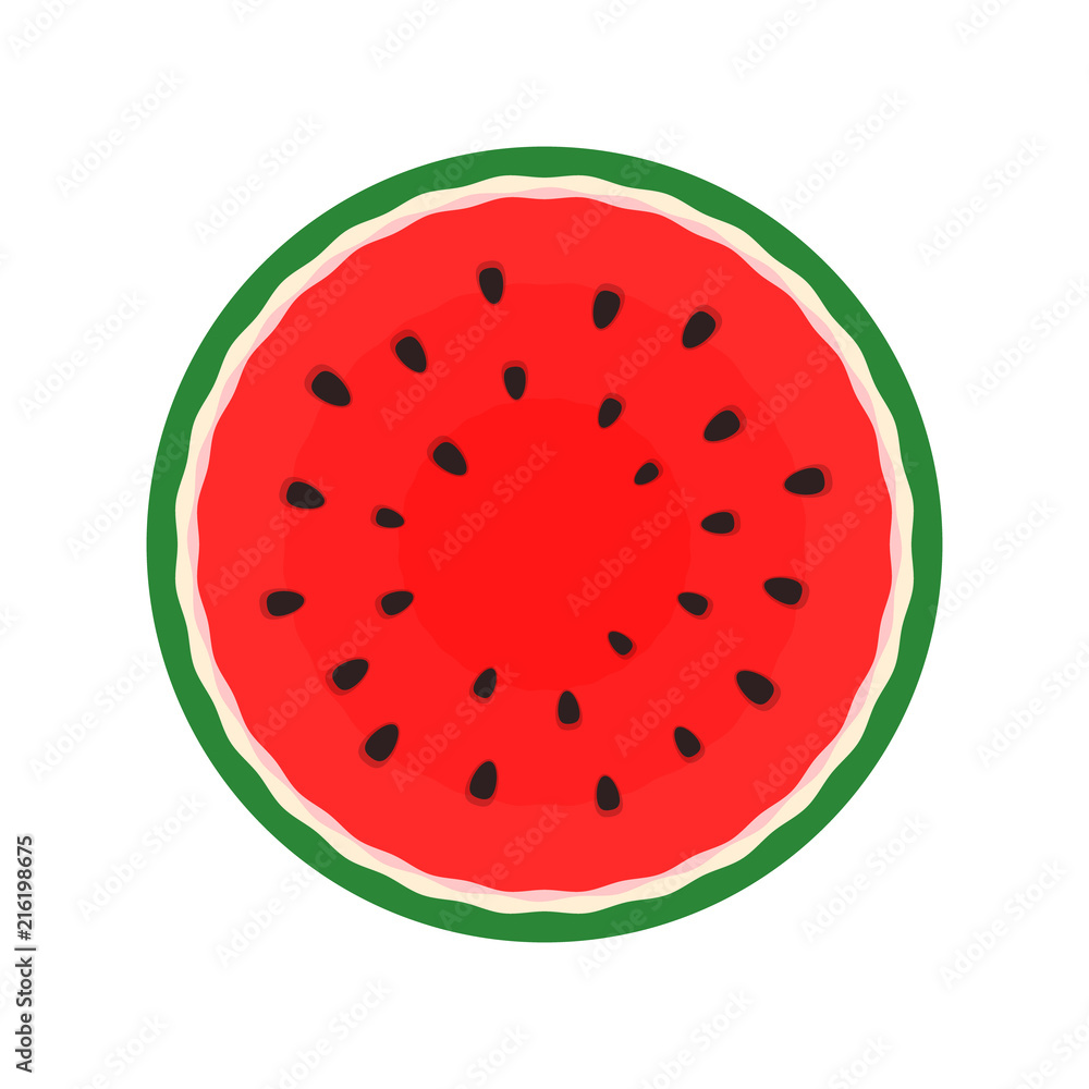Watermelon icon in a flat style Watermelon icon in a flat style