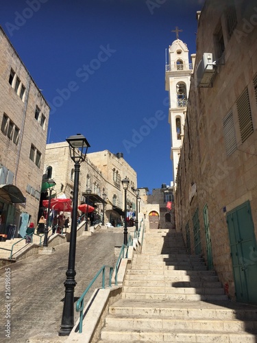 Streets in the city of Bethlehem, Palestine. June 27, 2017.