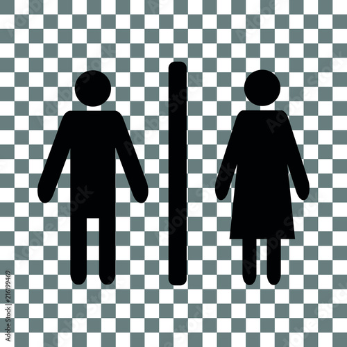 WC Damen und Herren Transparent