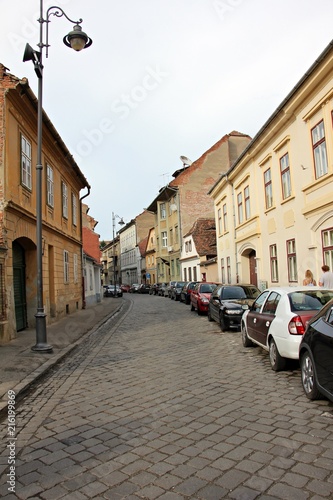 Medieval Streets in old town Sibiu, Romania