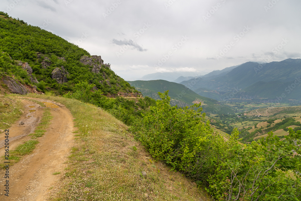 Scenic landscape view in Albanian mountain, Lure National Park.
