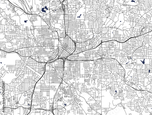 vector map of the city of Atlanta, USA