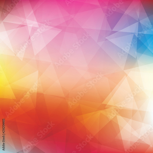 Bright colors pattern textured by triangles. Colorful vector background