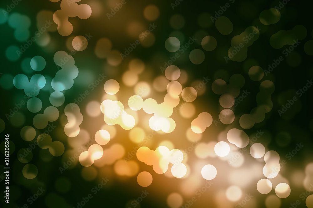mixed color green,orange,black  bokeh abstract background