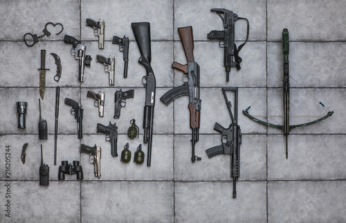 arsenal of firearms,crossbow