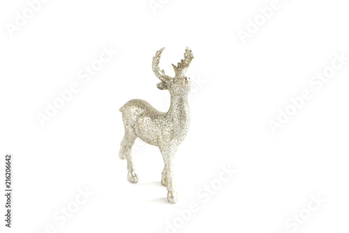 the silver deer on the white background  new year s concert  isolated 