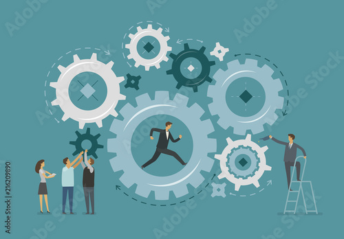 Business infographic. Teamwork, collaboration, work concept. Vector illustration