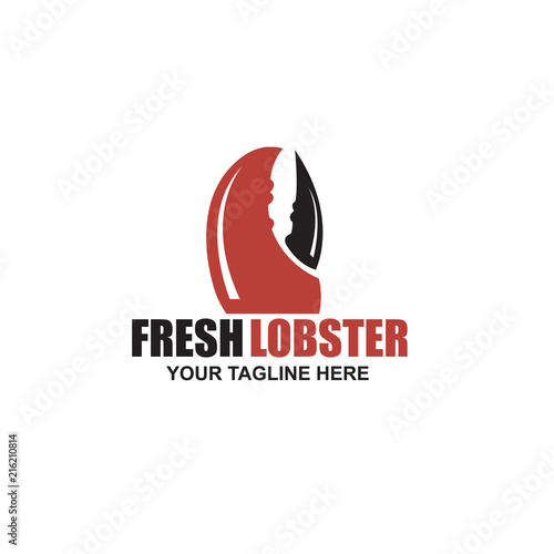 seafood image with lobster isolated on white background