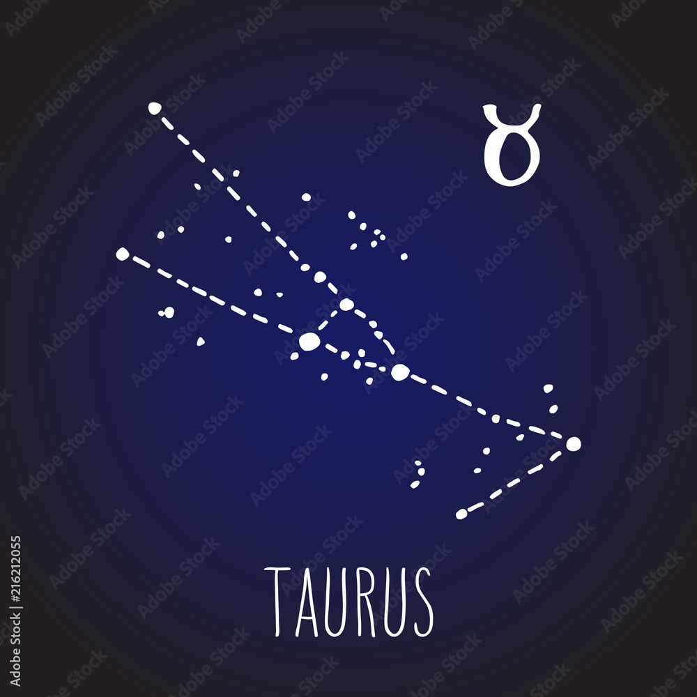 Fototapeta premium Taurus Zodiac sign constellation