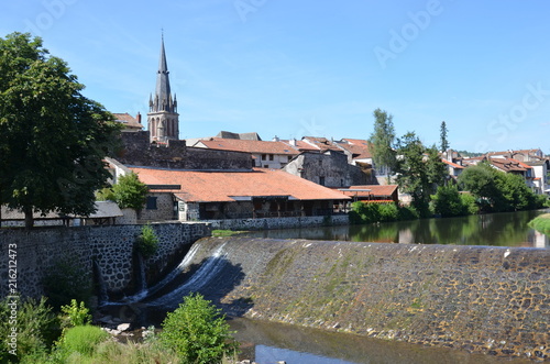 Aurillac and the Jordanne river, Cantal, France