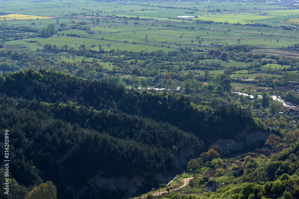 Fototapeta premium Amazing Spring Landscape near rock formation Stob pyramids, Rila Mountain, Kyustendil region, Bulgaria