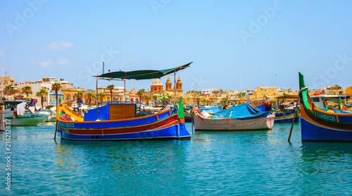 Colorful fishing village of Marsaxlokk in Malta 