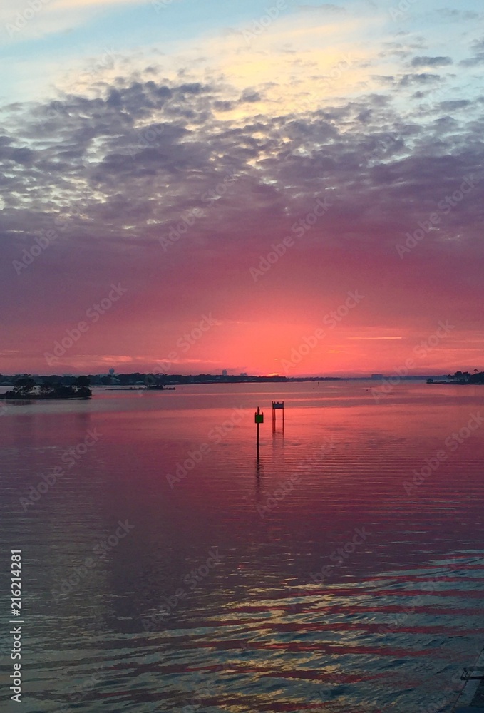 Pastel sunset sunrise over the water Pastel sunset sunrise over the water