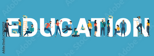 Vector banner with the word "education". 