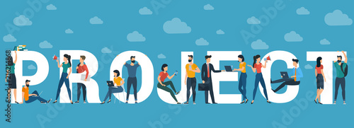 Project vector concept for web site header