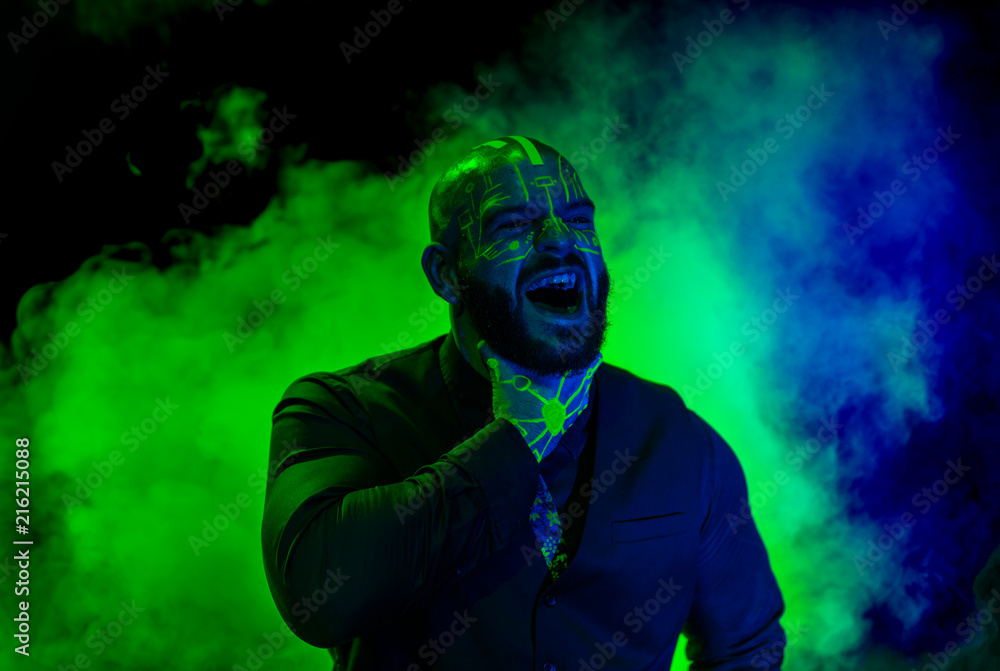 Screaming Green Machine in front of Fog Screaming Green Machine in front of Fog