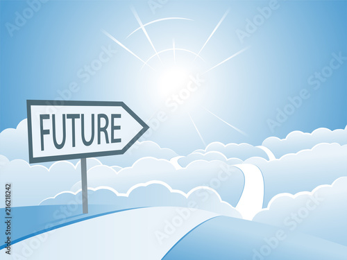 Bright Future Sign and Road Concept