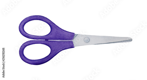 Foto Pair of scissors with colorful handles