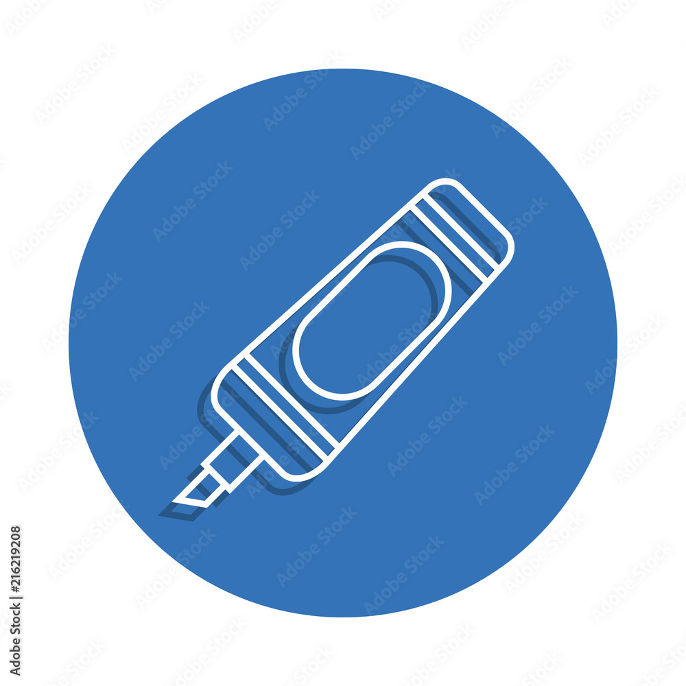 Marker badge icon. Element of education for mobile concept and web apps icon. Thin line icon with shadow in badge for website design and development, app development Marker badge icon. Element of education for mobile concept and web apps icon. Thin line icon with shadow in badge for website design and development, app development