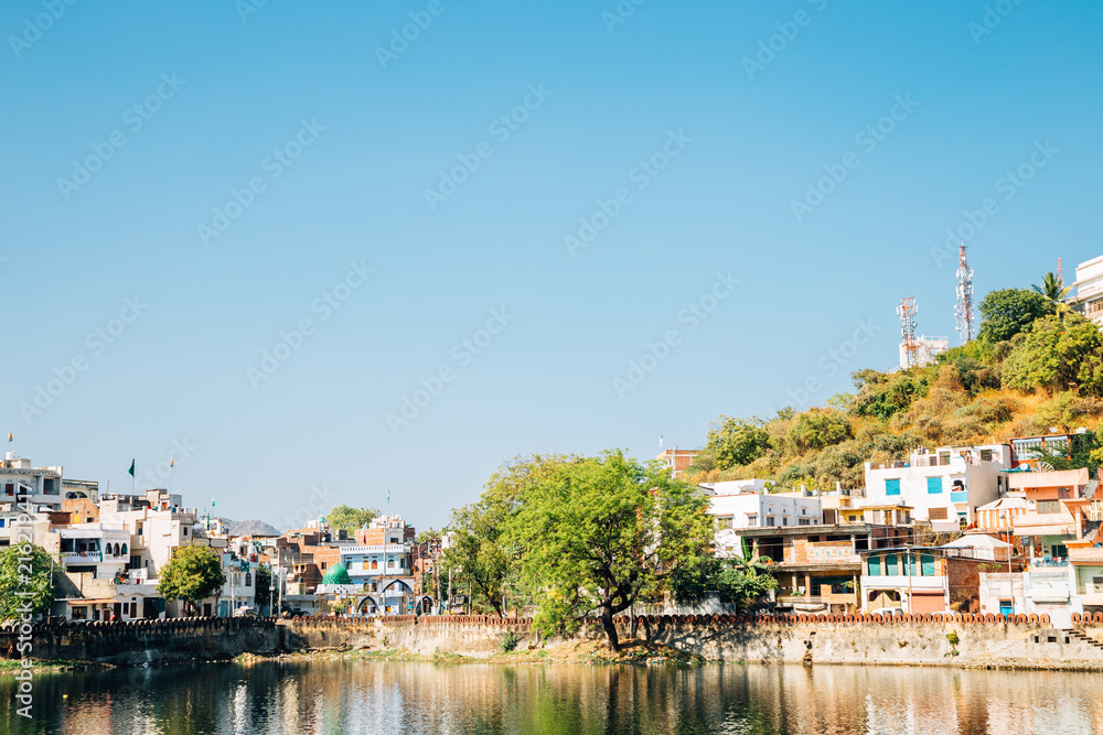 Pichola lake and old town in Udaipur, India