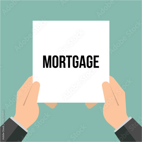 Man showing paper MORTGAGE text