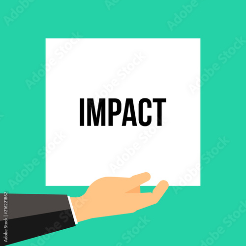 Man showing paper IMPACT text
