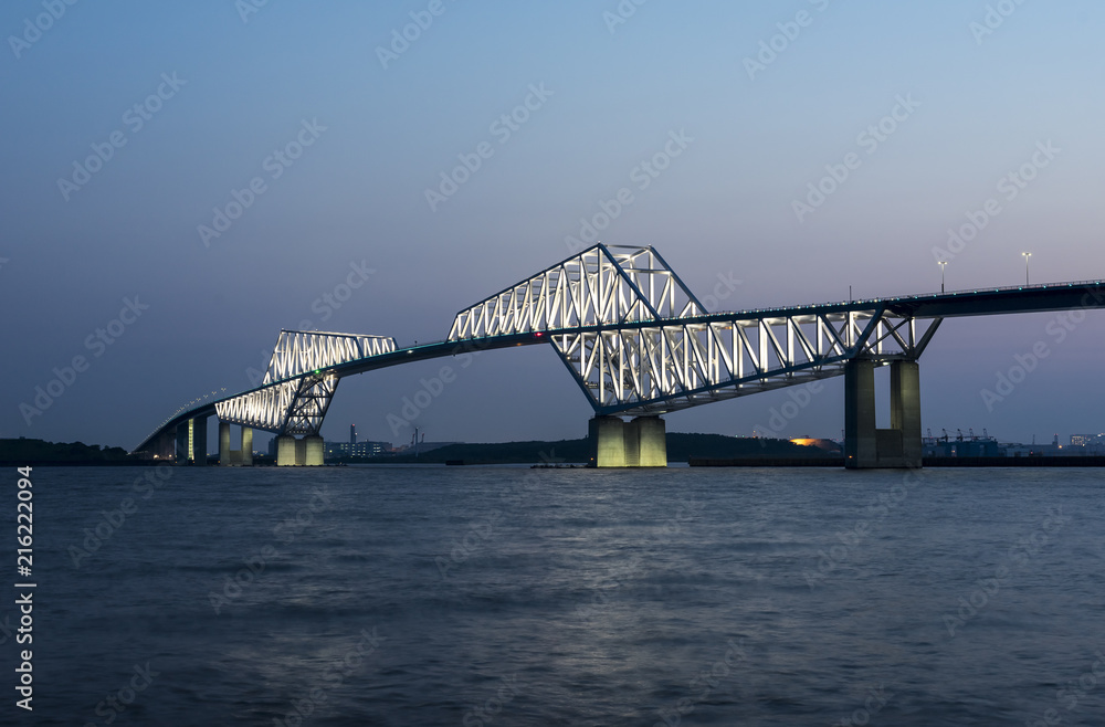 Obraz premium ライトアップした東京ゲートブリッジ