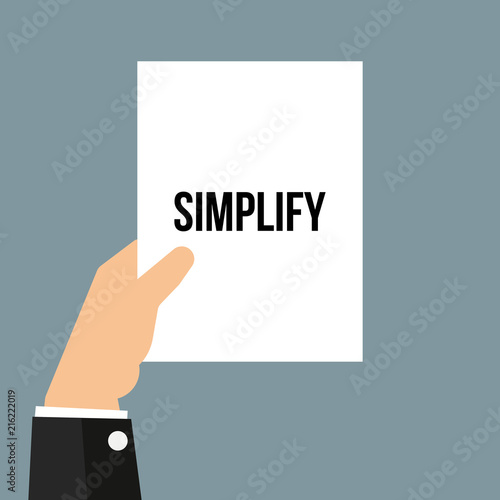 Man showing paper SIMPLIFY text