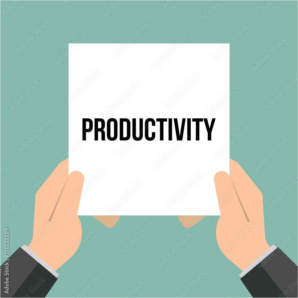 Man showing paper PRODUCTIVITY text Man showing paper PRODUCTIVITY text