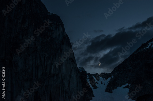 Moon over Snowpatch Col, Bugaboos photo