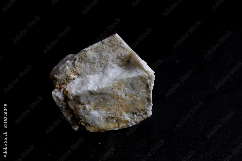 feldspar stone isolate on black background
