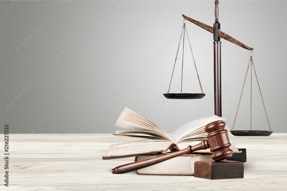Justice Scales and books and wooden gavel Justice Scales and books and wooden gavel