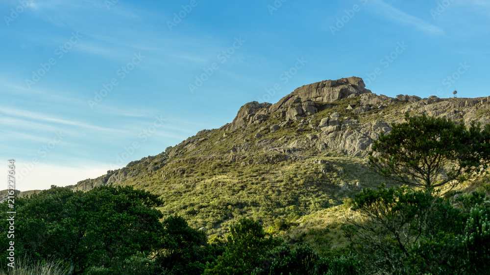Natural view of rock mountain and blue sky