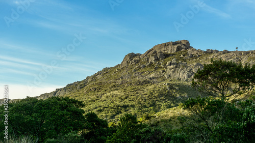Natural view of rock mountain and blue sky