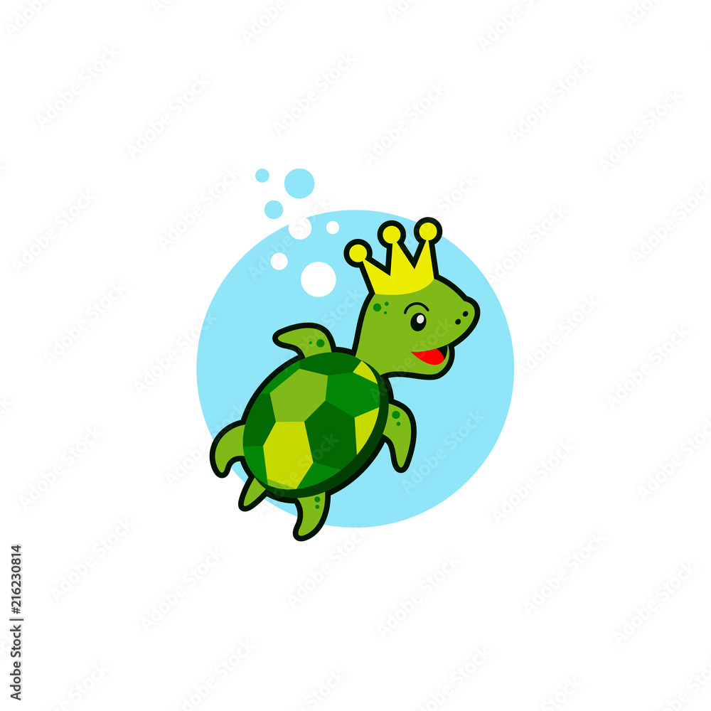 Naklejka premium Cartoon Turtle Mascot Logo Template